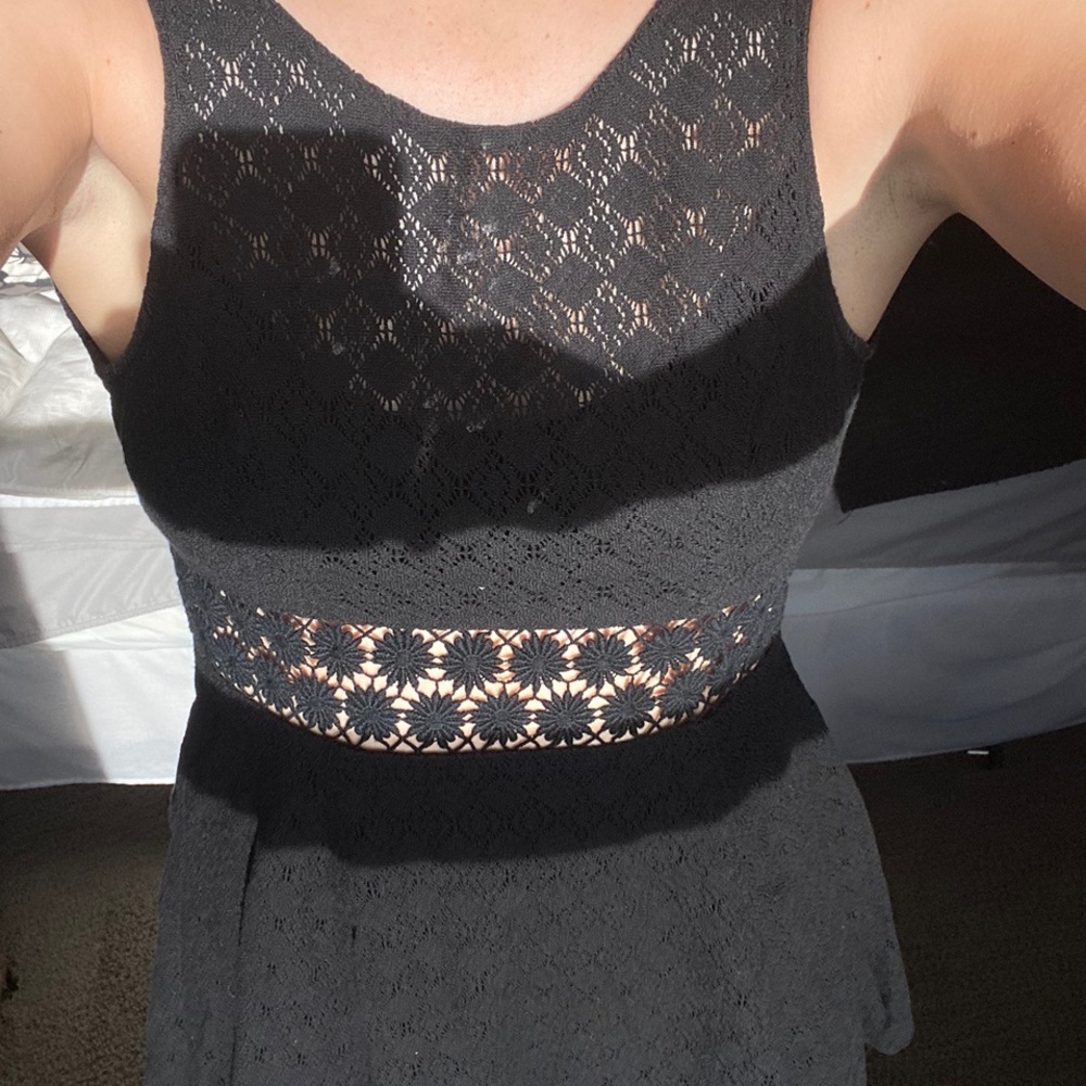 free people cut out black mini dress